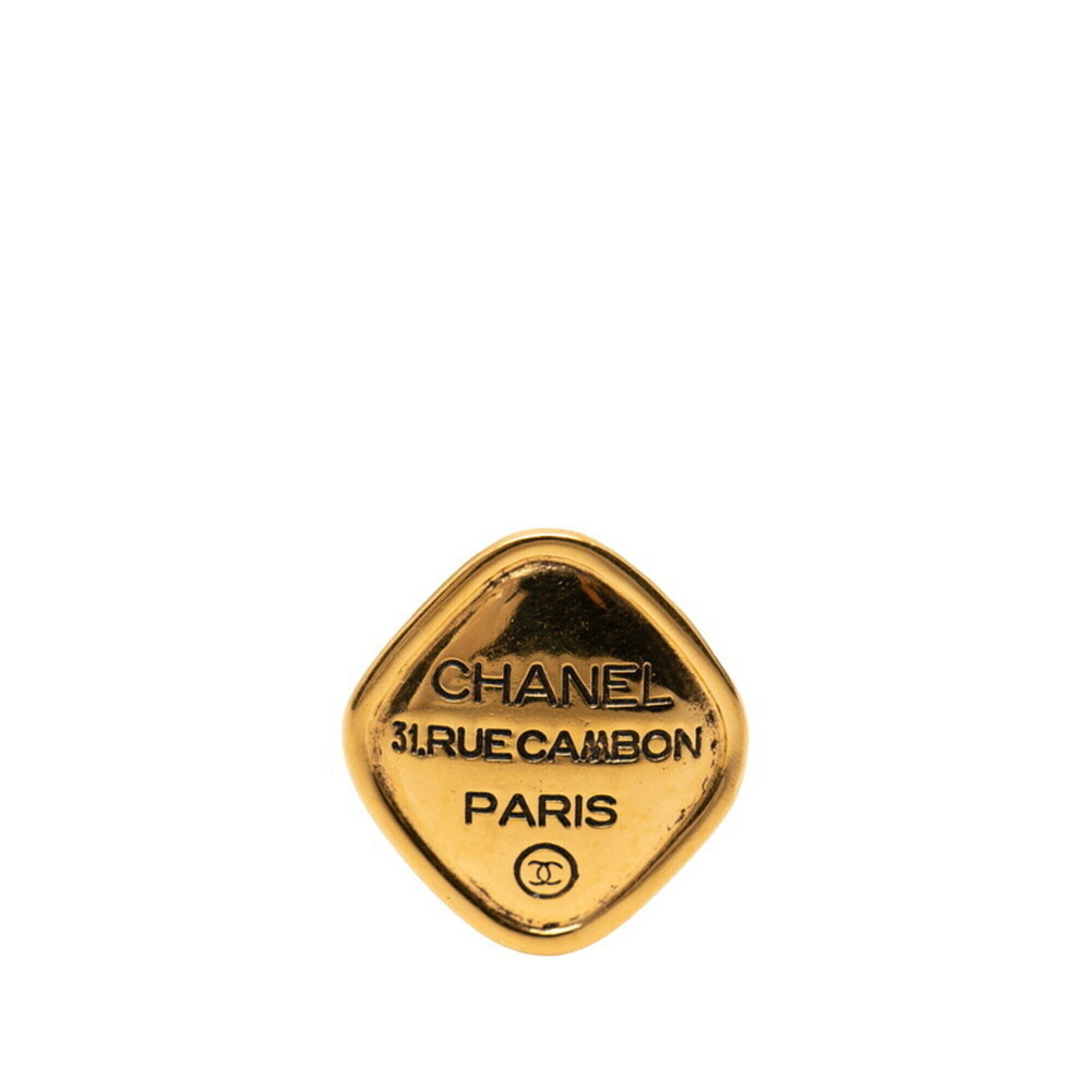 CHANEL Gold Logo Brooch